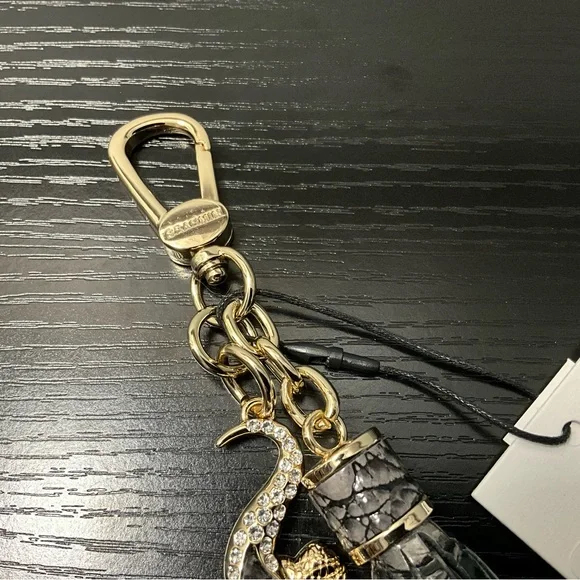 Brahmin Croc Charm Tassel NOCTURNAL MELBOURNE Purse Charm W/Crystals - Picture 6 of 7